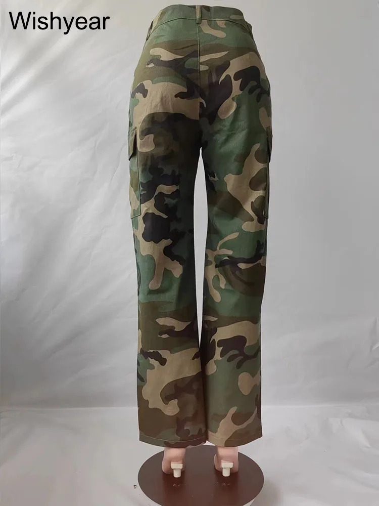 High Waist Camouflage Trousers Night Club Outfits Womens Fall Camo Cargo Loose Sweat Baggy Pants Y2K Clothes Streetwear Joggers 241112