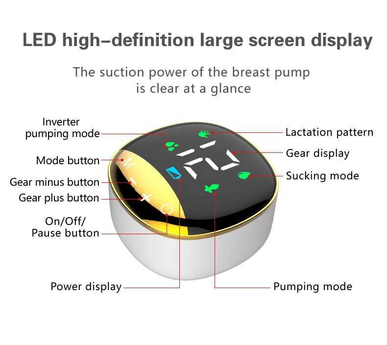 Breastpumps Breastpumps Hot Selling Rechargeable Portable Wireless Anti-reflux Breast Milk Hands-free Smart Electric Silent Usb Charging Breast Pump 2