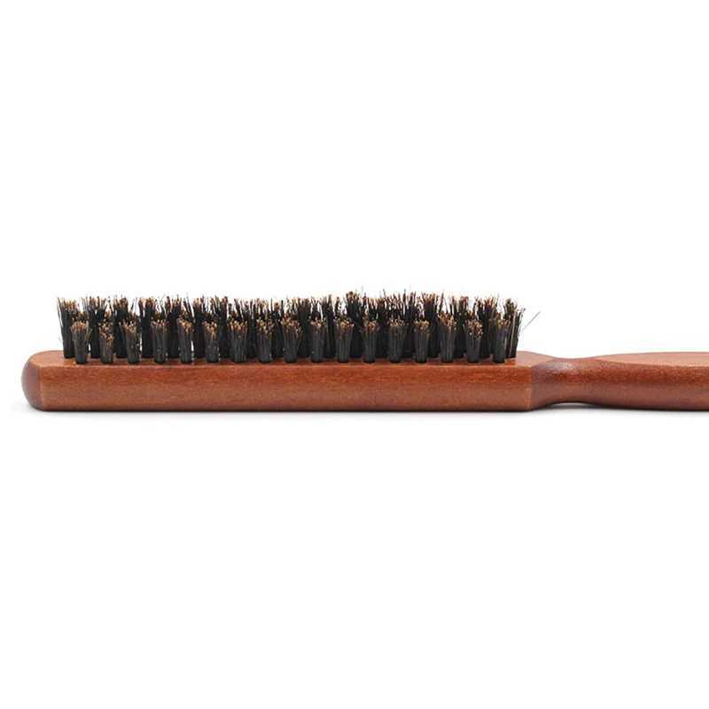 Pcs natural bristle hair brush fine line comb wooden handle professional salon hair brush barber tool W241112