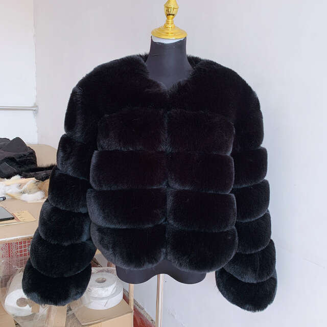 shanshi fur coat women Haining autumn winter new warm and casual patchwork imitation fox fur coat women's clothing