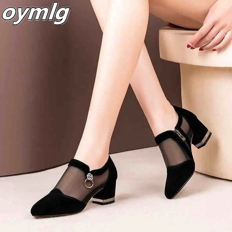 Summer Womens High Heels Mesh Breathable Pump Zip Pointed Toe Thick High Heels Fashion Womens Shoes Elegant Shoes 241111