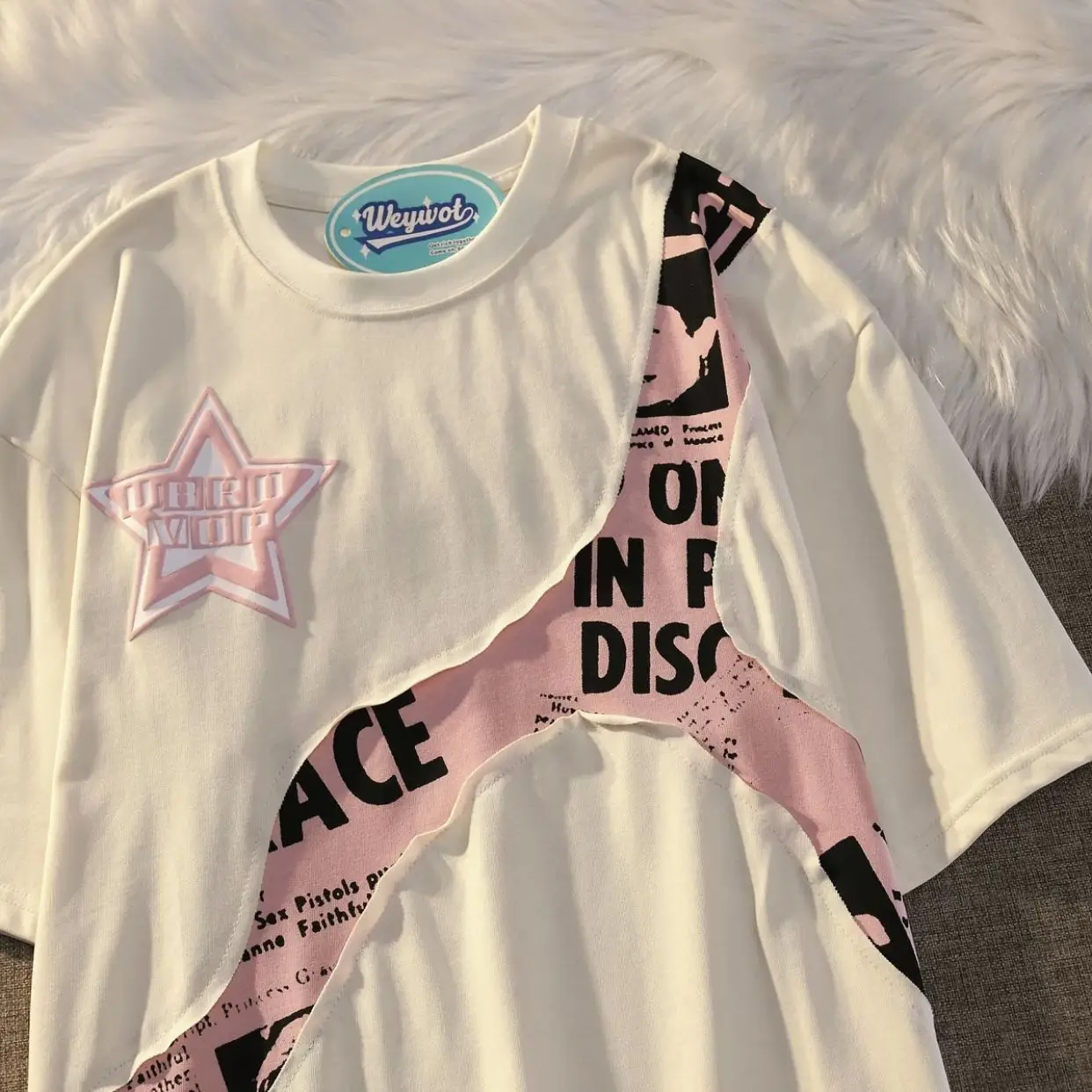 Retro Star Graphic T Shirts Women Harajuku Hip Hop Oversized Short Sleeve Tees Summer Casual Couple Y2K Tops Streetwear woman