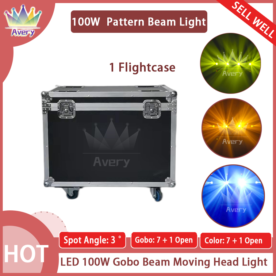 No Tax 1x Flightcase For Moving Head Beam 2r Spot Lyre 100W LED Stage Pattern Light DMX Control with 8 Rotating Prism Super
