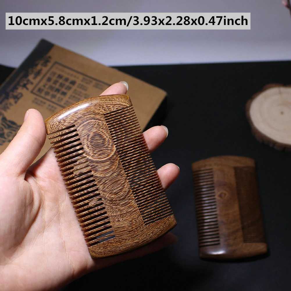 Handmade beard and hair comb vintage sandalwood comb Grate Comb leather comb W241112