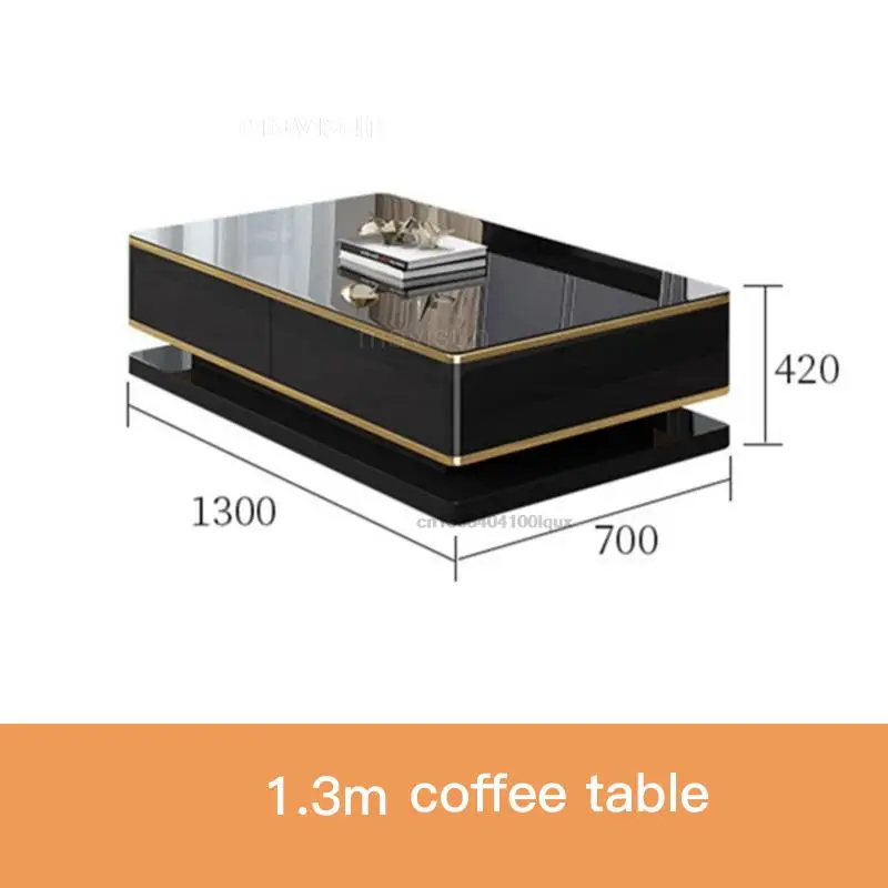 Luxury Modern Coffee Table Tv Stand Cabinet Black Finish Apartment Living Room Rectangula Moveis Para Casa Sofaset Furniture