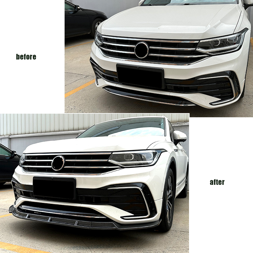 Car Front Lip For VW Tiguan Rline 2021-2023 Splitter Diffuser Body Kits Spoiler Bumper Guard Protector Auto Accessories