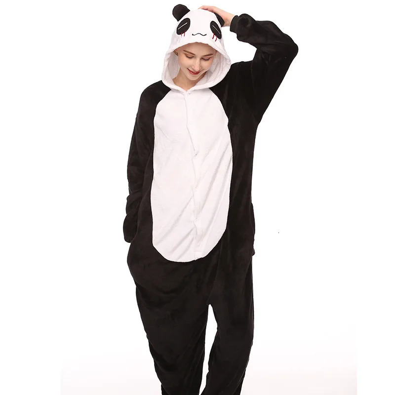 Winter Adults Kigurumi Animal Anime Panda Onesies Women Men Pajamas Onepiece Halloween Christmas Hooded Cartoon Onesie Costumes 241112