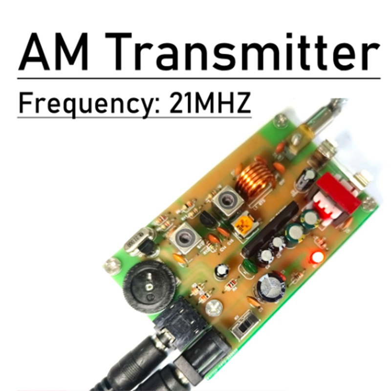 1 Piece Shortwave AM Radio Transmitter Board 21MHZ Crystal W Antenna Kit Campus Broadcast SW Ham Radio Amplifier (B) 19db9