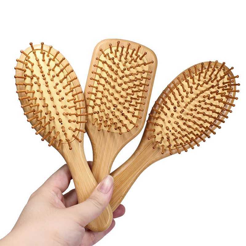 Combs bamboo air cushion massage comb smooth hair without tangling practical comb high elasticity head massage bag air massage comb W241112