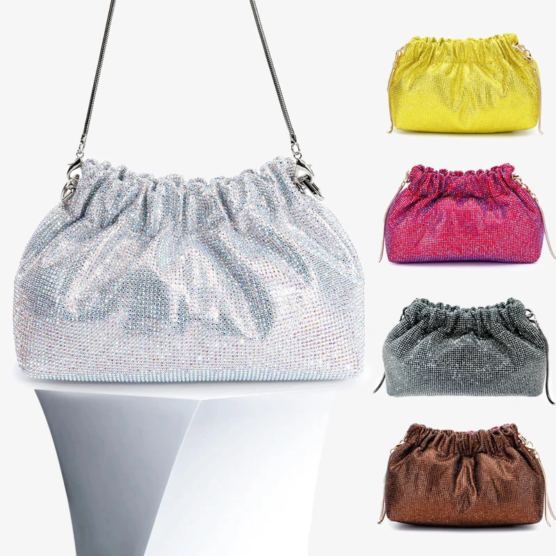 Latest high quality Diamond Evening Wallet Wedding Banquet Party Rhinestone Handbag Christmas Gift Women Crossbody Evening Bag 241112