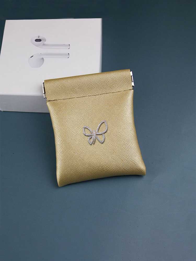 Key Wallets - PU Leather Zippered Lightweight Pearl & Crystal Decor Pattern Explosion 958dd