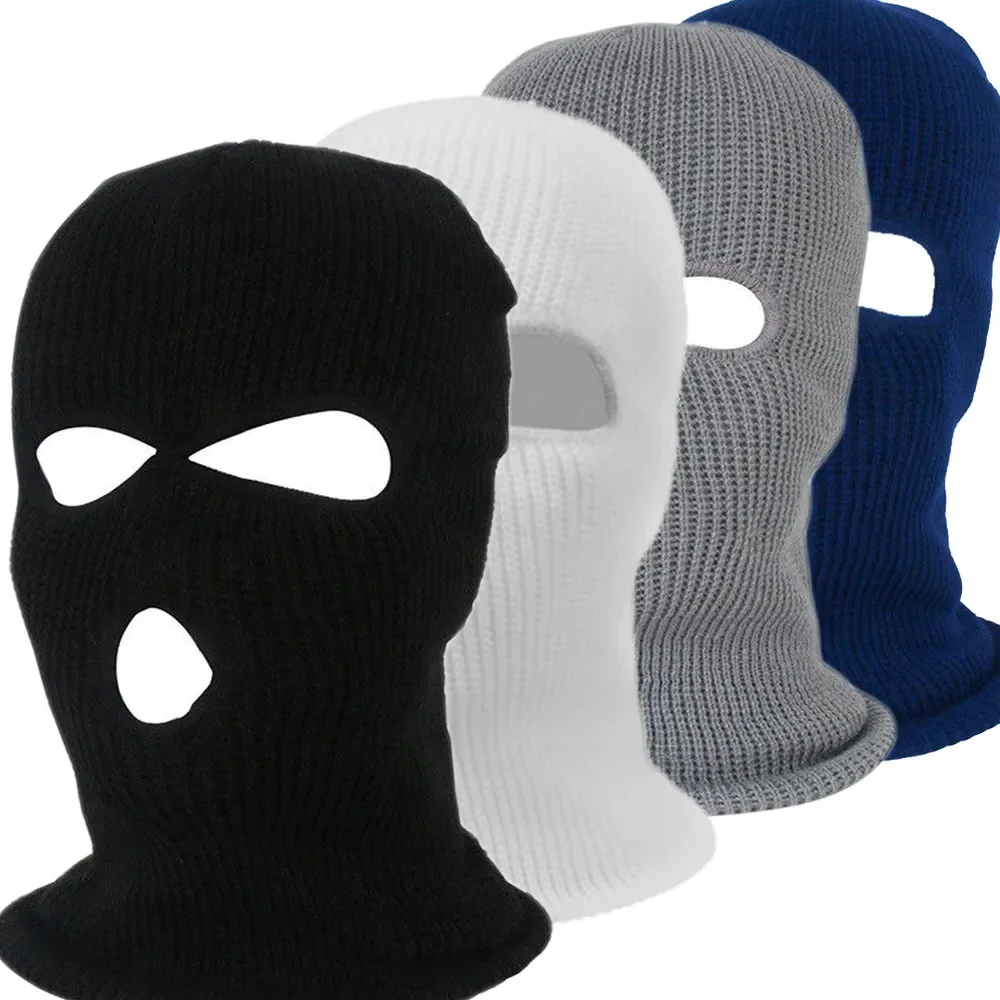 Hat Army Tactical Men 3 Hole Face Ski Mask Winter Cap Balaclava Motorbike Motorcycle Full Helmet