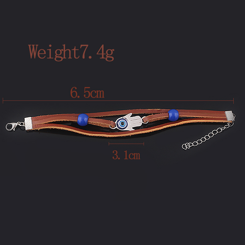 Game The Last of Us Part 2 Ellie Dina Hamsa Bracelet Evil Eye Blue Beads Leather Bracelets Bangles for Women Men Jewelry