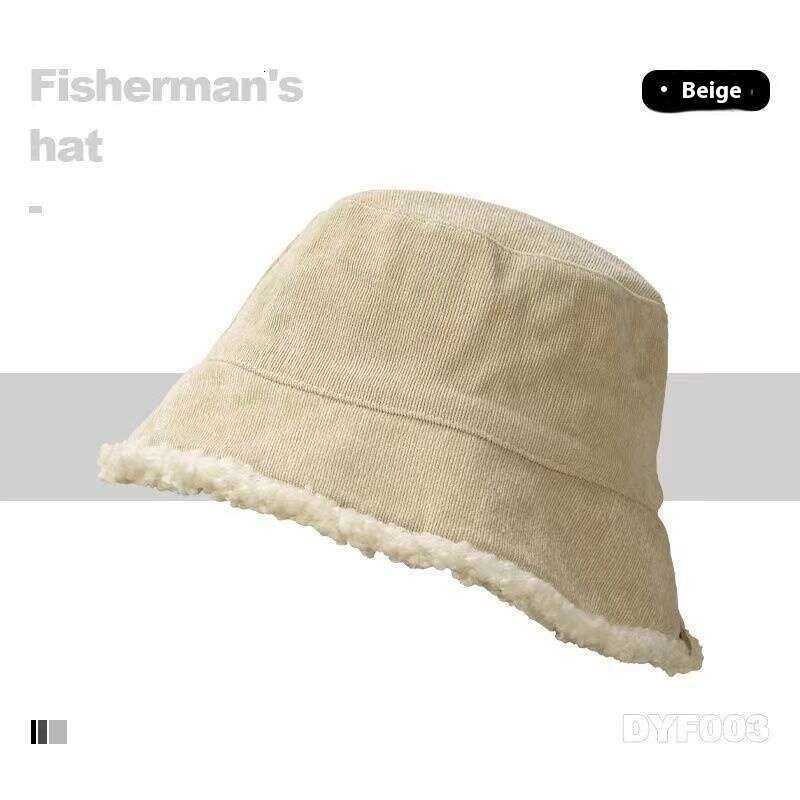 children internet celebrity double sided wearing lamb fleece bucket versatile show face small thickened warm fishermans basin hat female