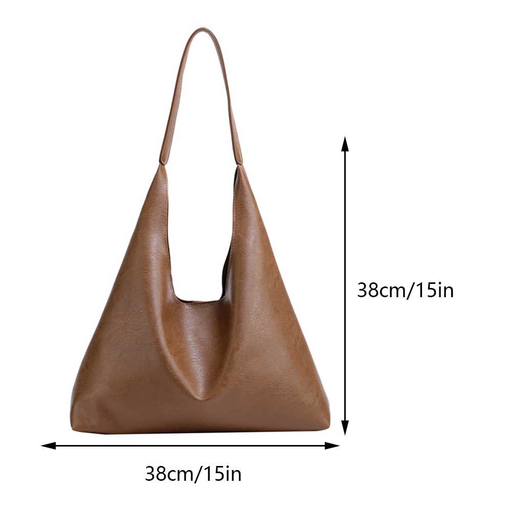 Women's Black Roomy Hobos Handbag Serviceable Pu Leather Large Female Commuter Shoulder Bag Ladies Casual Shopper Crossbody Bags