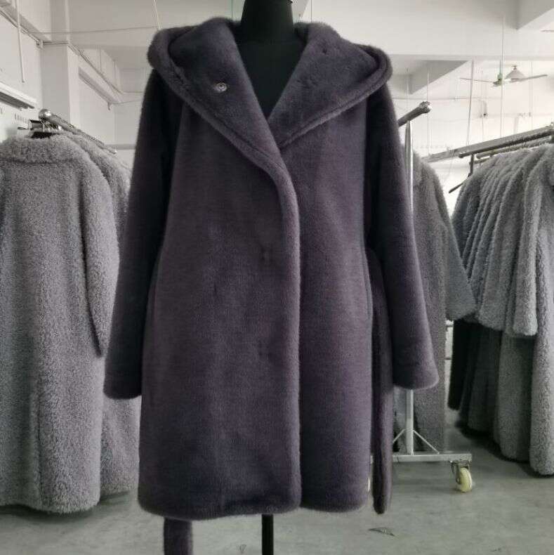 shanshi fur coat women Haining men's women's fur green and environmentally friendly cape hat two-color coat hooded faux mink fur women