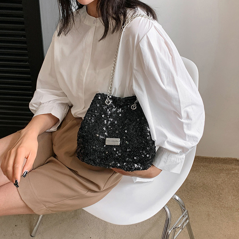Fashion Sequined Women's Bucket Bag Handbags Female Crossbody Shoulder Bag Tote Purse Chain Messenger Bag Lady Handbag tote