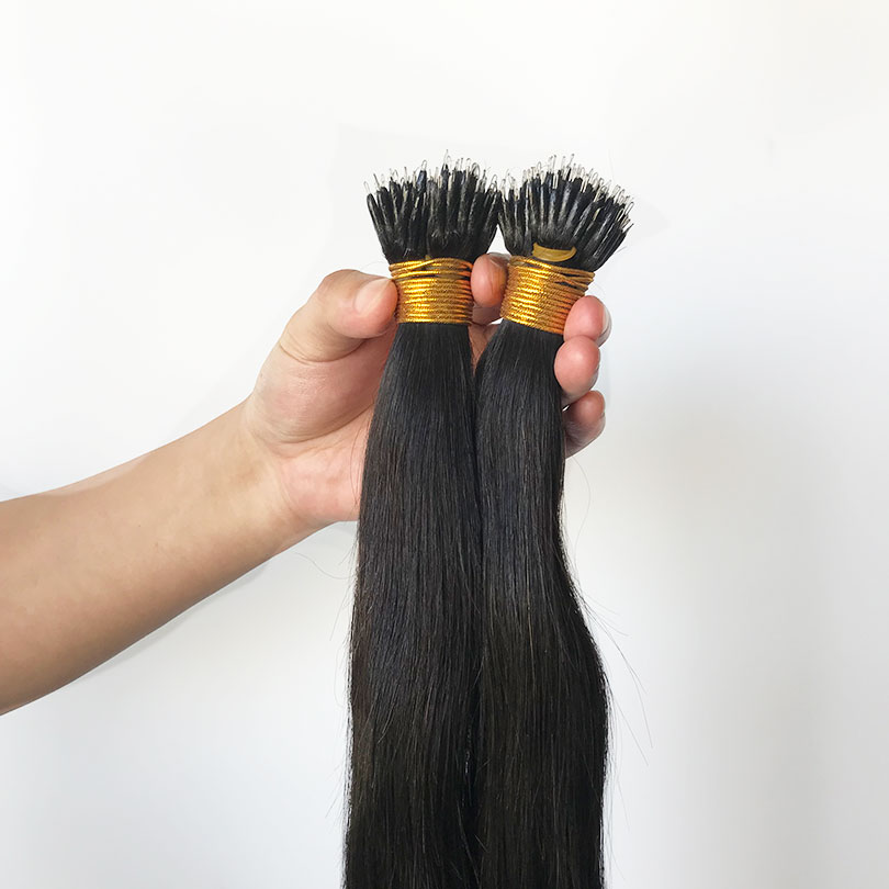 Straight Natural Nano Ring Human Hair Extensions 100 Strands Per Pack 8-30inch Brazilian Remy Hairs For Women dcaec 5 52a47