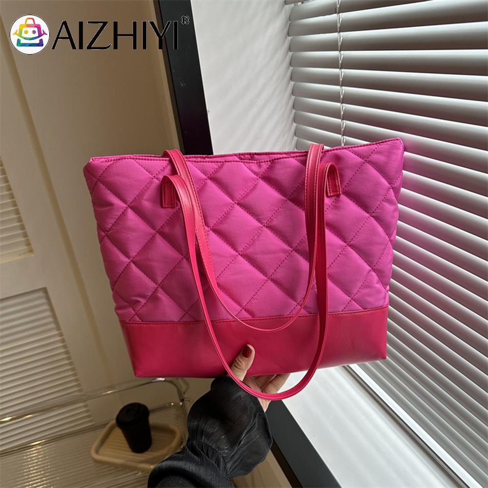 Women Dia Quilted Tote Bag Versatile Top Handle Lightweight Large Capacity Stylish Work 5