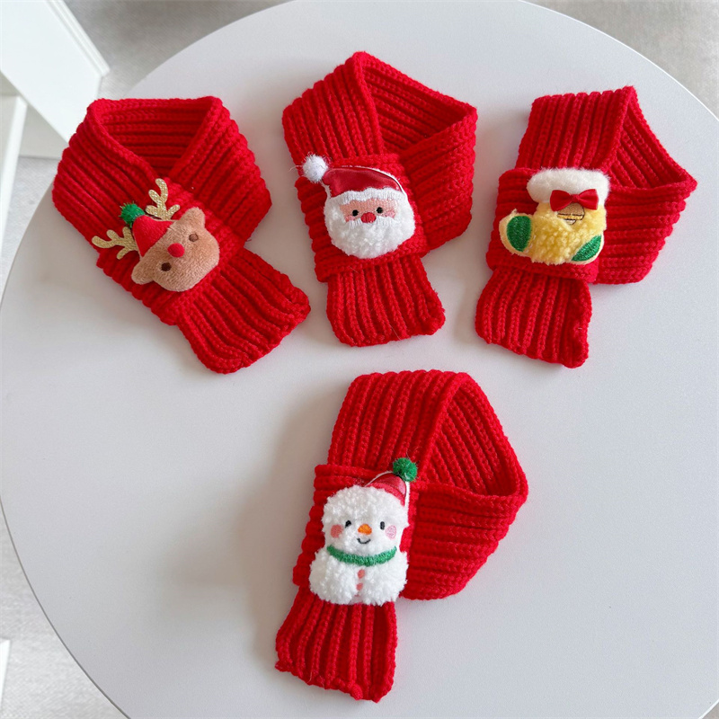 Pets Santa Scarf Christmas Scarf for Cats Pets Christmas Costume for Cat Rabbit Puppy Doll
