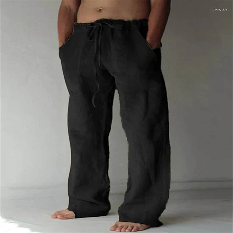 Mens Pants Cotton Linen Casual Male Shorts Breathable Trousers Fitness Streetwear For Men Clothing Jogging Autumn Summer