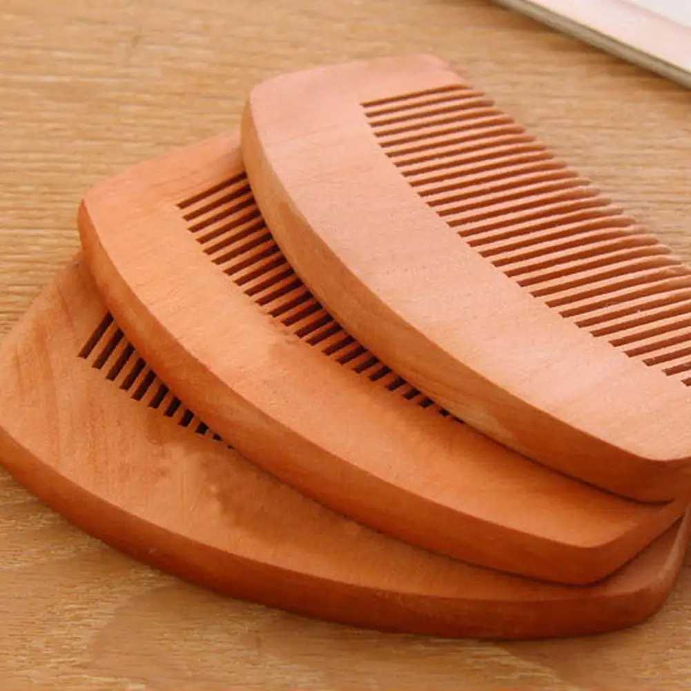 Pcs natural peach wood comb closed teeth anti-static care tool hair beauty beard accessories wood massage Q3f4 W241112