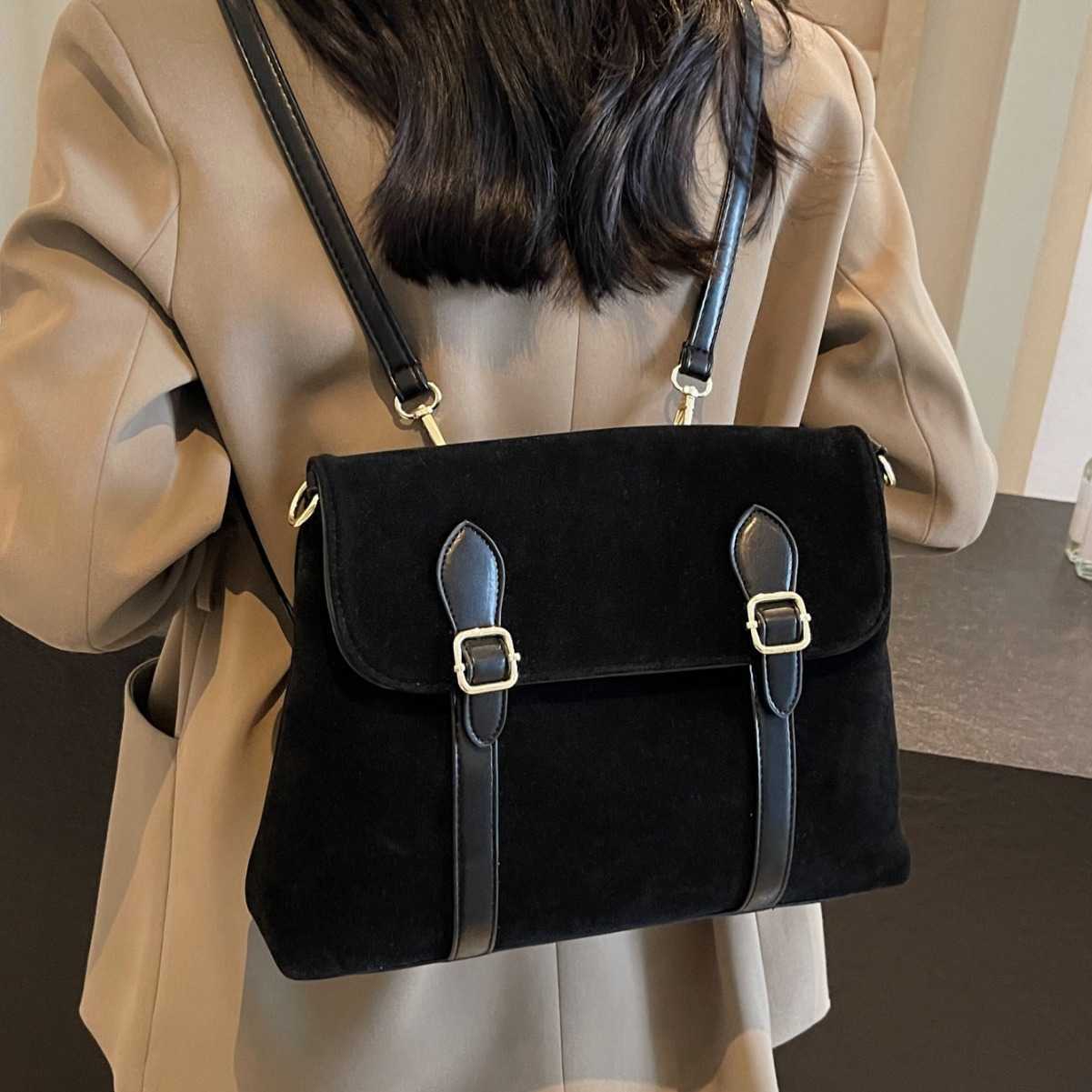 Matte Handbag Autumn And Winter New Korean Version Backpack Large Capacity Single Shoulder Crossbody Messenger Bag