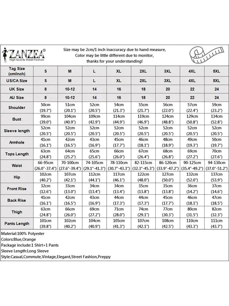 ZANZEA Women Printed Long Sleeve Blouse and Loose Pants Casual Outfits Loose Streetwear Loungewear Oversized Set Tracksuits 240329
