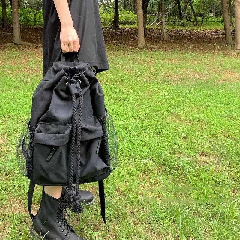 Womens Backpack Trend Techwear Harajuku Nylon Aesthetic Gothic School Backpack Womens Rucksack Korean Mochila 241111