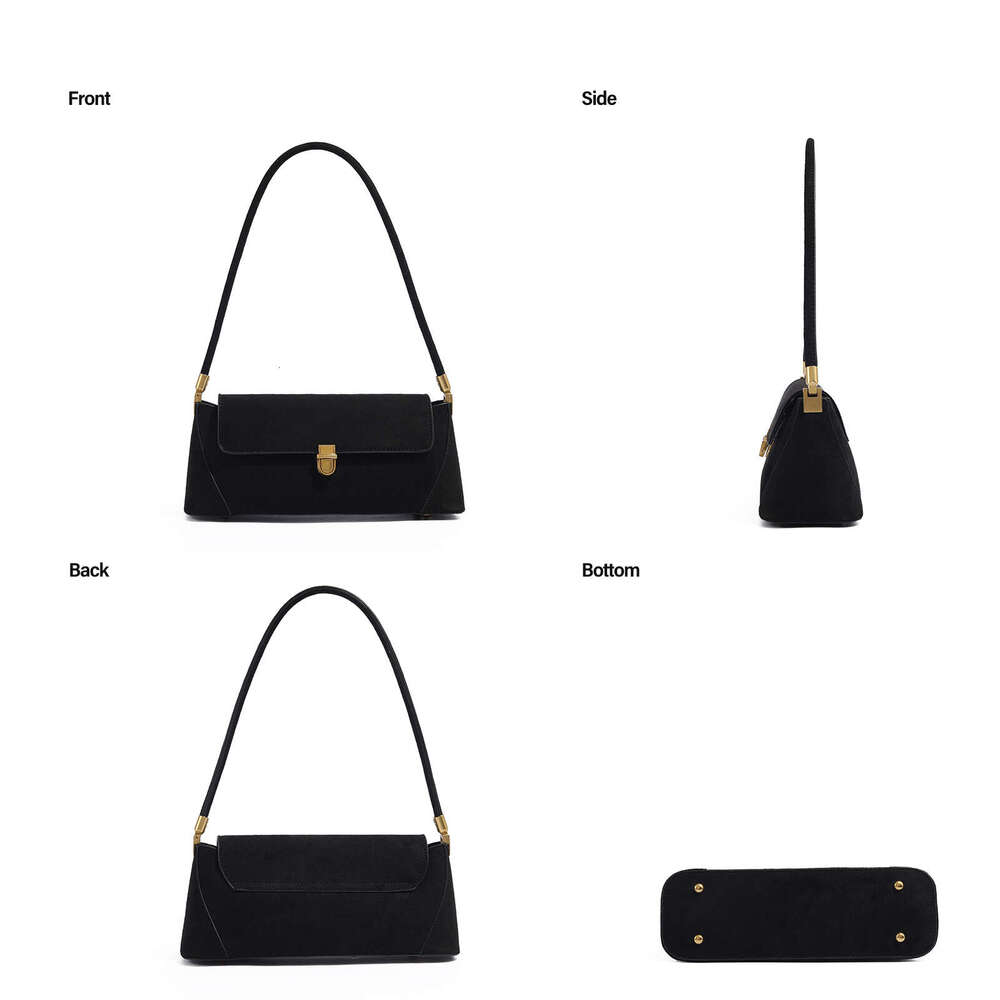 Premium sense 2024 flannelette single shoulder crossbody underarm women's fashion Baguette bag