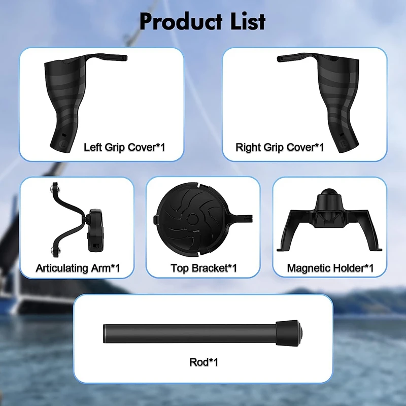 VR Game Controller For Real Fishing Games, VR Fishing Rod And Reel Combo For Meta Quest 2 VR Game Accessories