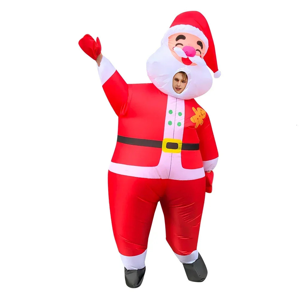 Christmas Carnival Year Party Adult Cosplay Inflatable Big Head Santa Claus Snowman Christmas Tree Costume Holiday Gift 241111