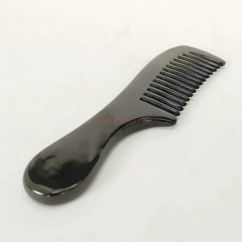Natural buffalo horn wide comb bead professional massage anti itch curling comb large wide tooth comb natural black W241112