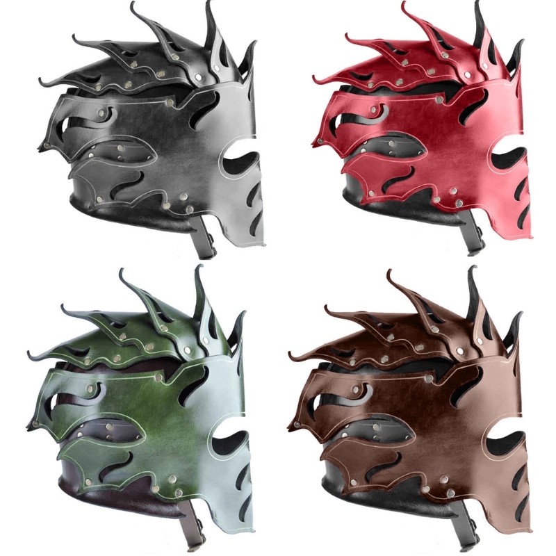 Medieval Templars Halloween Helmet Pirate Knight PU Headgear Hat Soldier Cosplay Costume Head Accessory