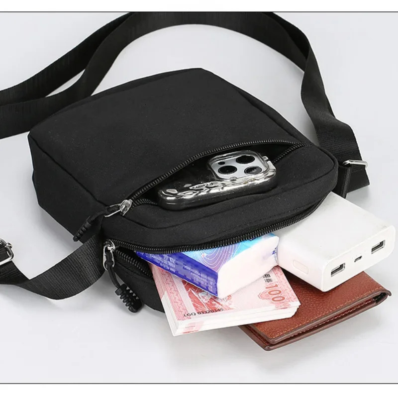 Oxford Shoulder Bag Durable Mini Black Mobile Phone Waist Pack Men Crossbody Bags Man Handbag bolso de mano 241111