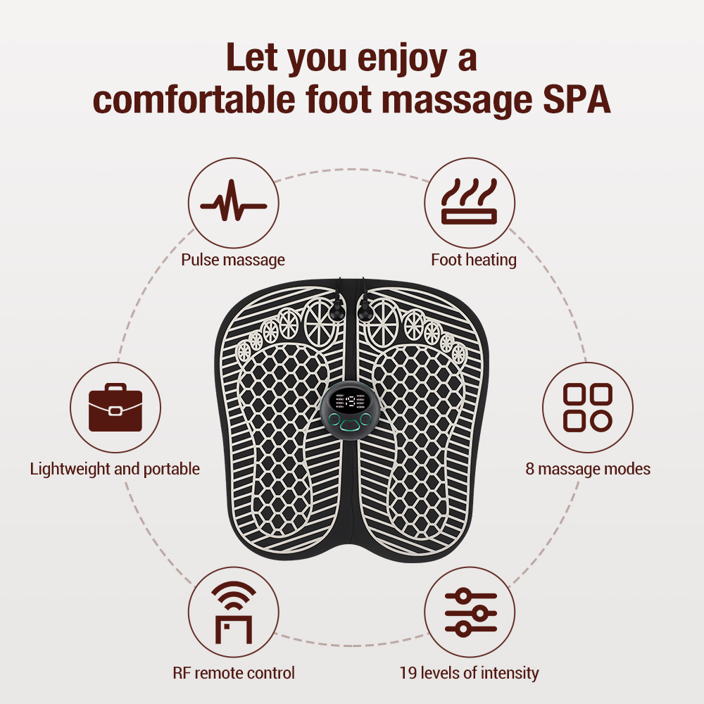 EMS Foot Massager Mat Muscle Stimulator Electric TENS Heating Feet Massager Pad Foldable Massage Mat Terapia Fisica Salud ffa4e