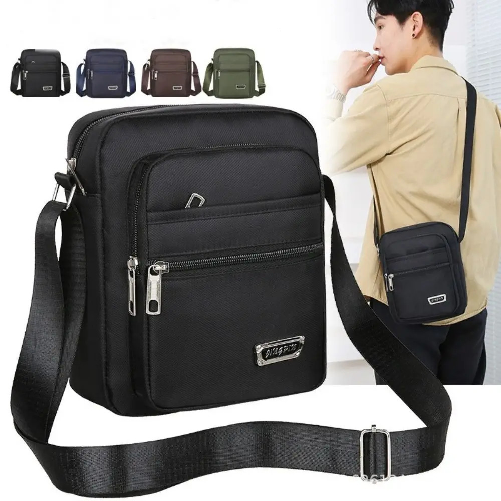 Men Crossbody Bags Male Nylon Shoulder Boy Messenger Man Handbags for Travel Casual Large Satchel Grey 241111