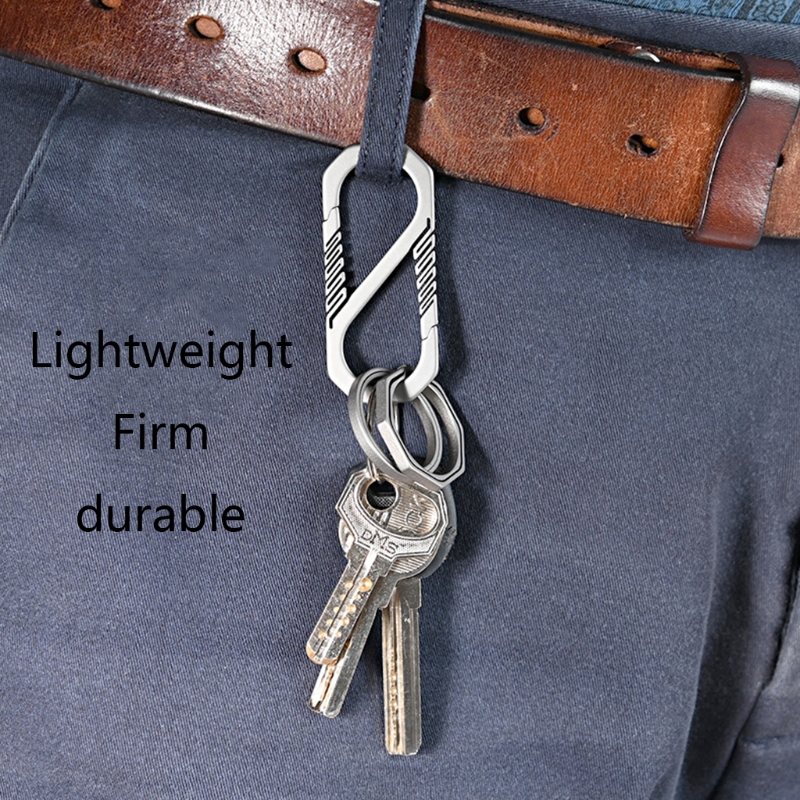 Durable Titanium Alloy Keychain Car Key Holder Outdoor Carabiner Spring Snap Hook Clip Backpack Buckle e6625