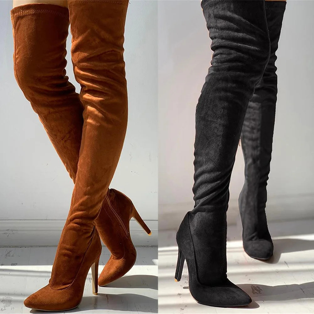 womens shoes woman Plus Large big size 32-48 over the knee boots thin high heel sexy Party Boots botas de mujer 241112