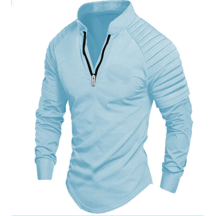 Instagram 2024 Autumn Fast Selling POLO Zipper Long sleeved Men's Sports Polo Shirt