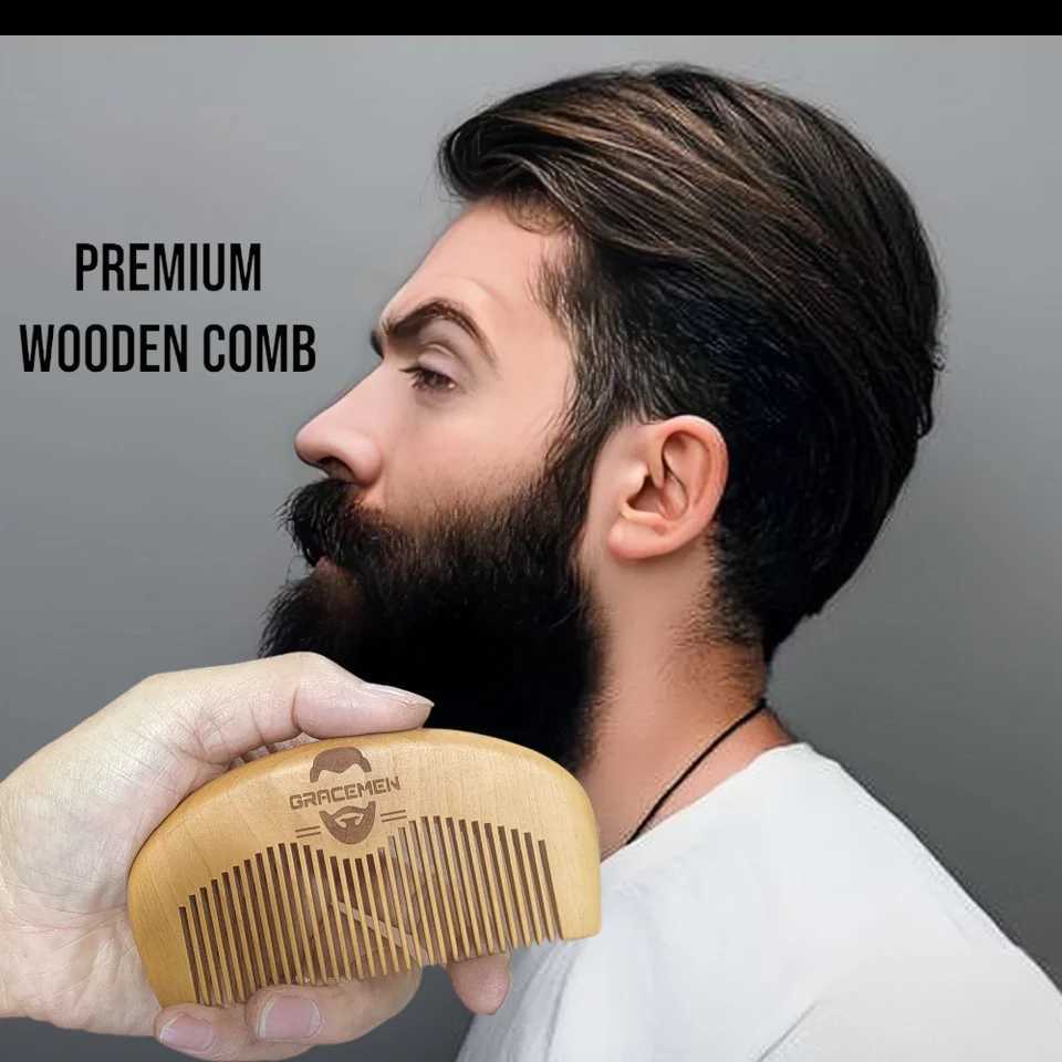 Gracemen 00% wood grain comb pocket small anti-static peach wood grain comb premium gift for men and women W241112