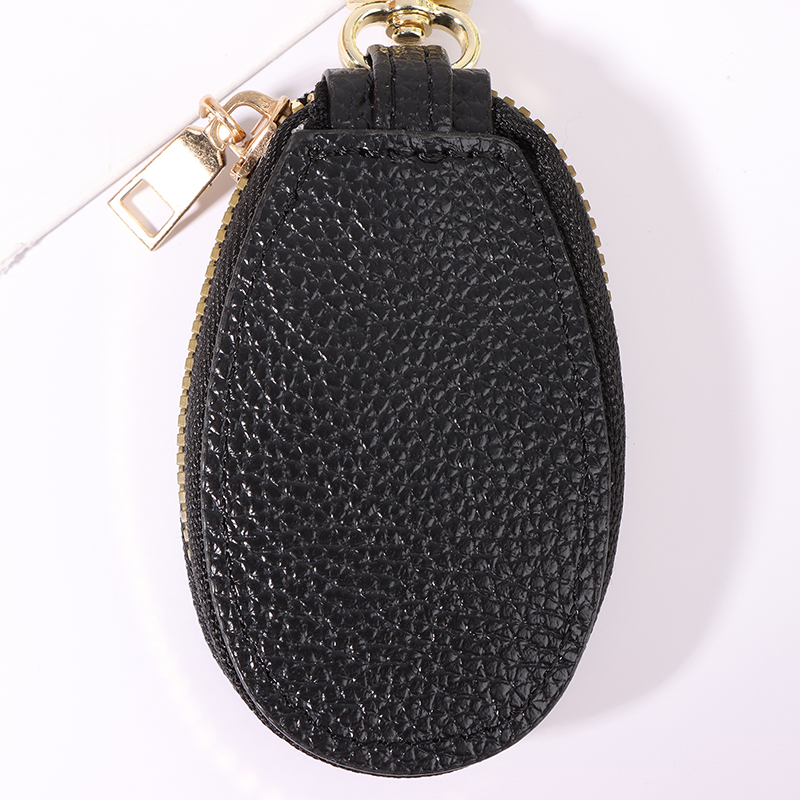 Classic Leather Car Key Bags for Men Women Keychain Holder Organizer Wallet Zipper Hook Key Pouch Coin Purse