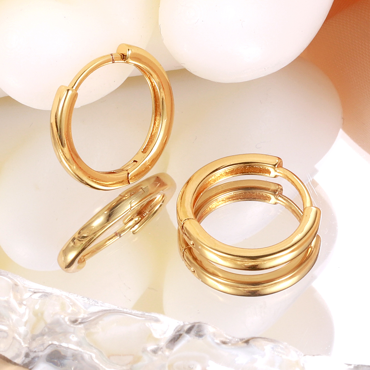 TUPMI 14K Gold Huggie Hoop Earrings for Women Men Dainty Mini Small Hoop Earrings Cuff Set for Cartilage Helix Tragus Conch Piercing Jewelry