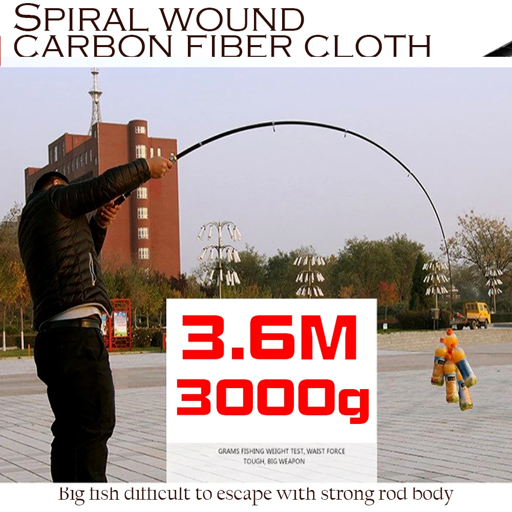 Telescopic Sea Fishing Rod Spinning Carp Feeder Travel Boats Ocean Fishing Pole Bait Weight 10-80g Super Hard 2.1M 2.4M 3M 3.6M