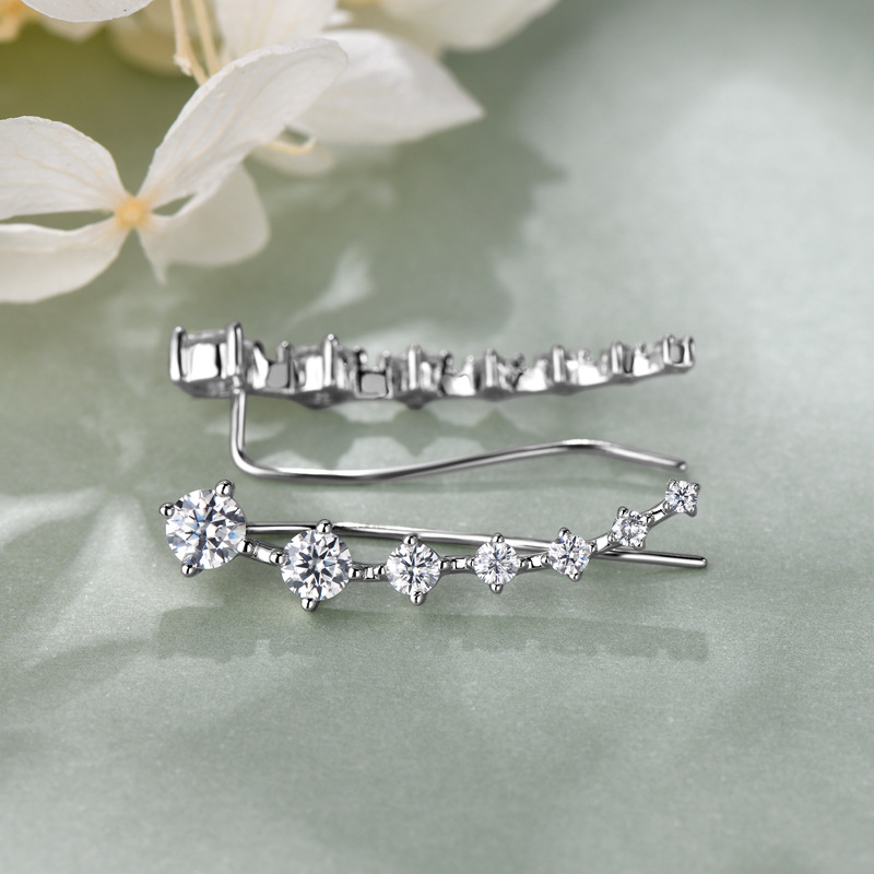 HORRIPAL DVVS1 White/Black Moissanite Earrings S Sterling Sier Cool Earrings Gift for Women GRA Certified Pass Tester 100% 75fb1