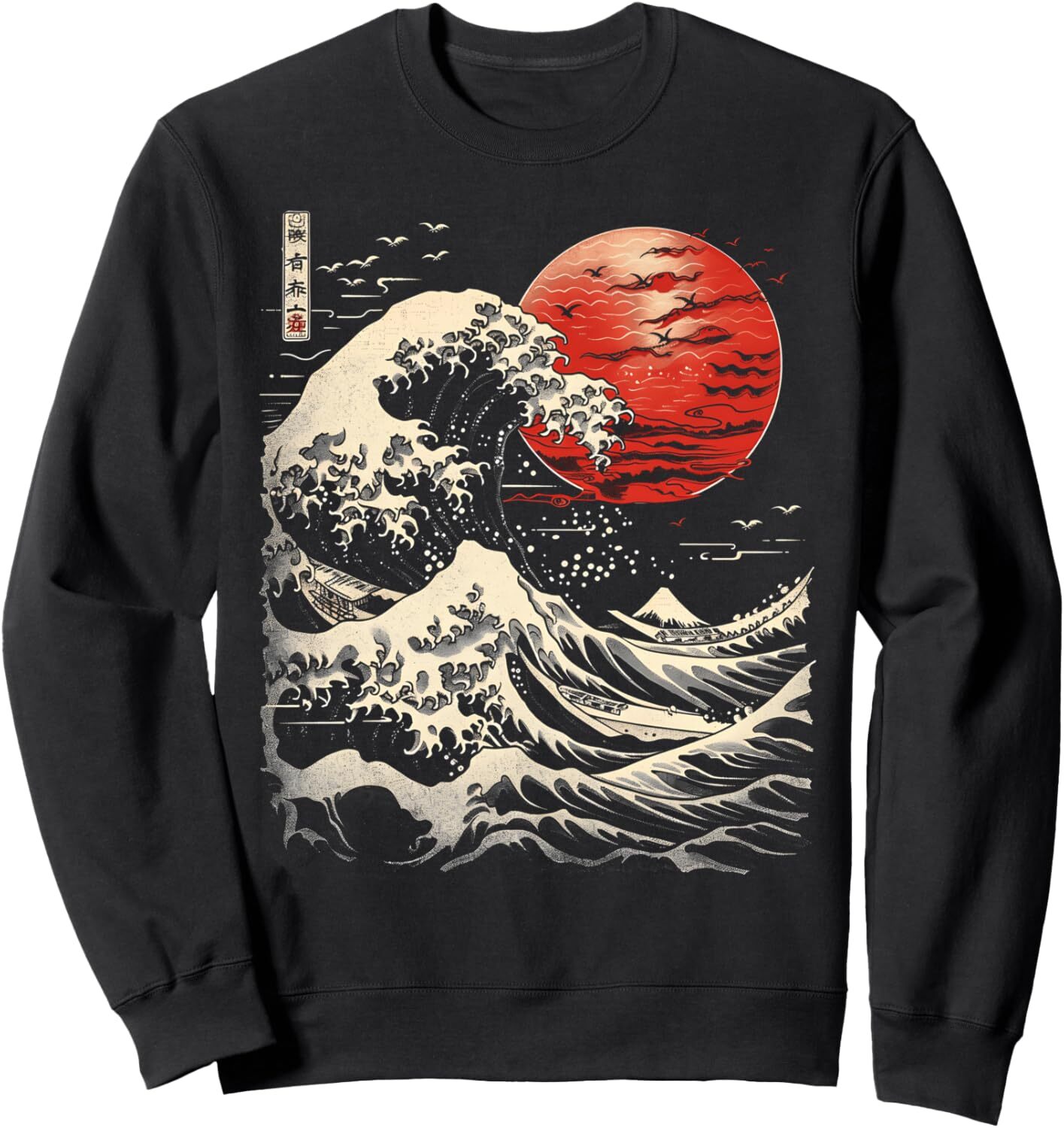 Long Sleeve Shirts for Men sweatshirt Japan Tsunami Kanagawa Wave Ukiyoe Japanese Art Graphic Tees Sweatshirt T shirt Tee Streetwear Casual tops cloth