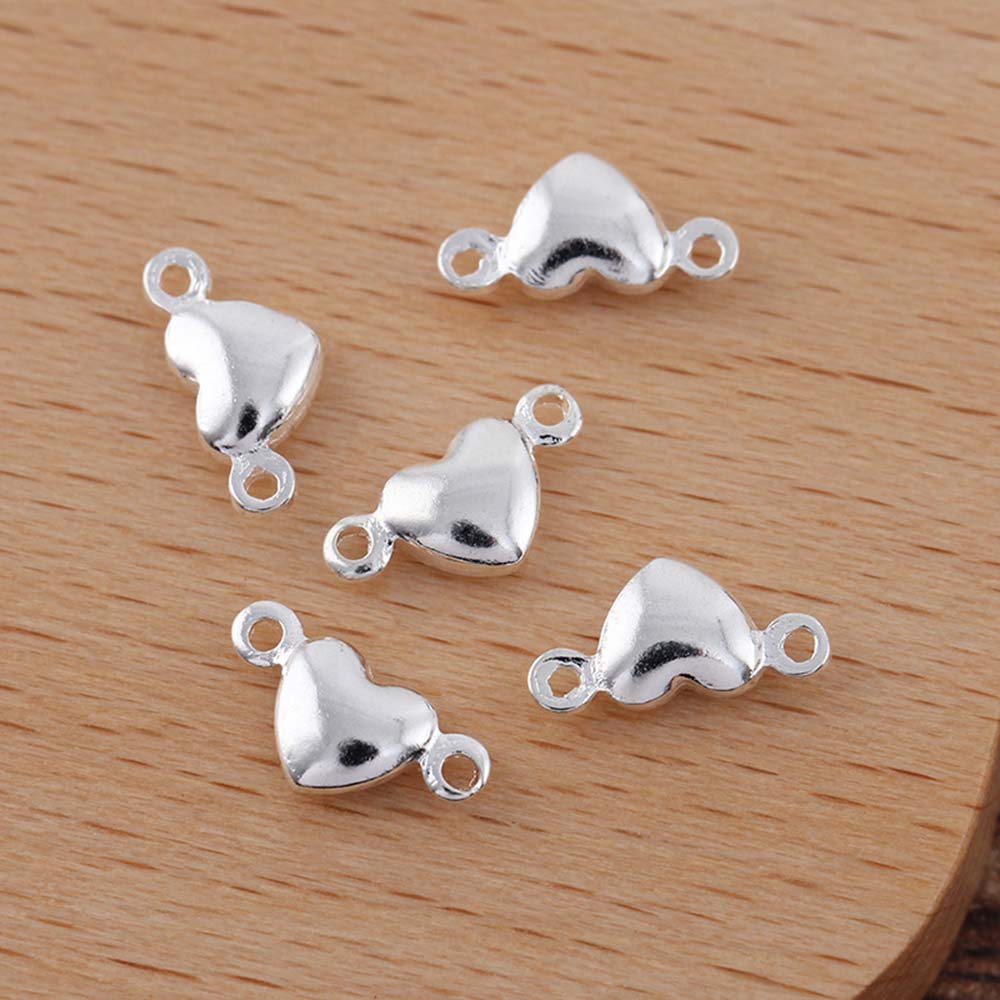 pcs mm Brass Peach Heart Connectors Charms Base Parts For Jewelry DIY Making Handmade Bracelets Pendants Accessories 5