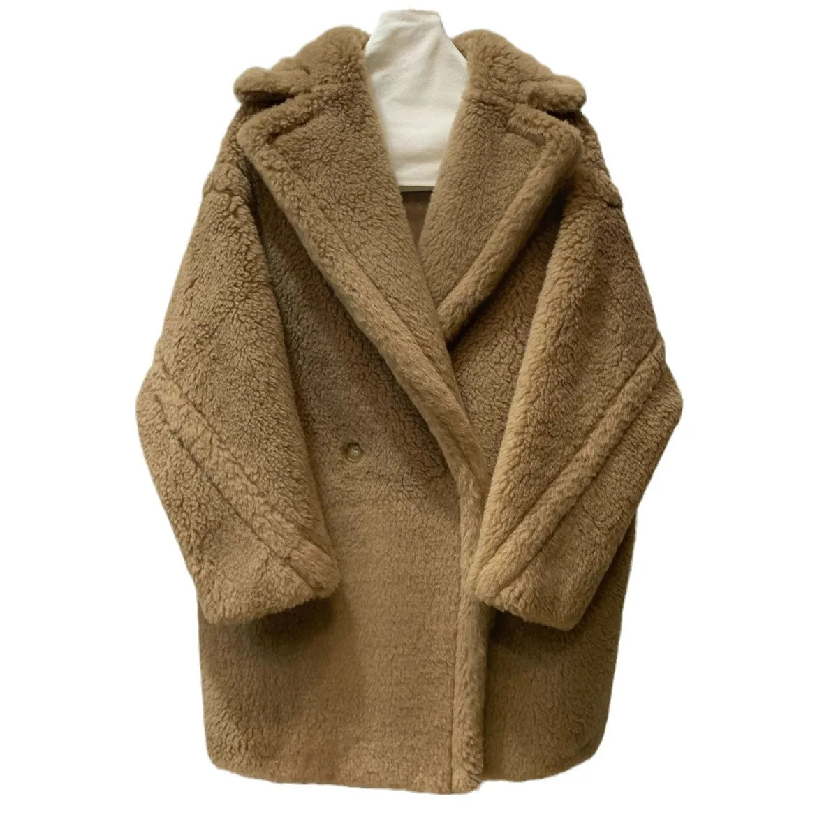 Teddy Bear Coat for WomenShort Fur CoatLoose CamelWool JacketsWinterFemaleMAX 241112