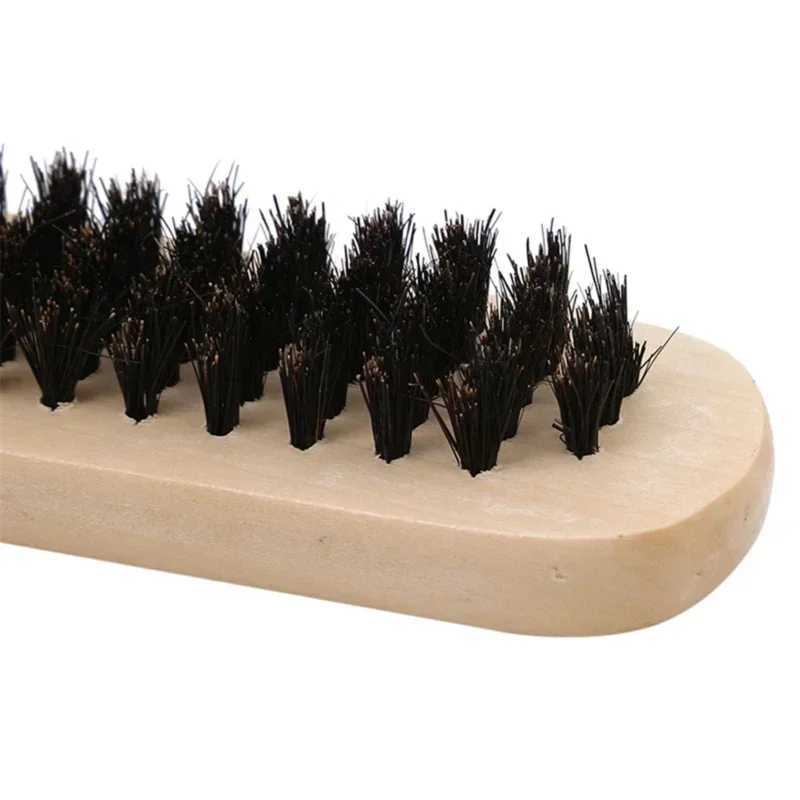 Professional straight hair comb double brush straight hair comb V-shaped hair brush wooden handle anti-static styling tool W241112