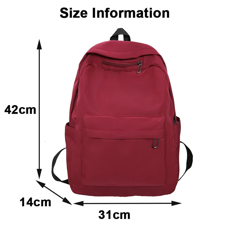 Simple backpack large capacity travel bag solid color Harajuku student backpack womens unisex Rucksack 241111